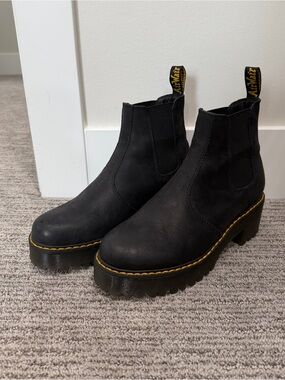 Dr. Martens Men's Black Nubuck Chukka Boots with Yellow Stitching